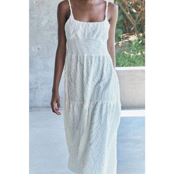 ZARA FRAYED JACQUARD DRESS ZW COLLECTION - Picture 5 of 9